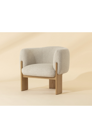 Modern European furniture - Cream Fabric Curved Lounge Chair - www.oroa.com