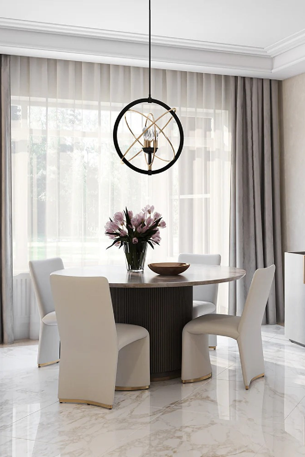   Modern European furniture - Taupe Leather Look Dining Table  - www.oroa.com | Oroa.com
