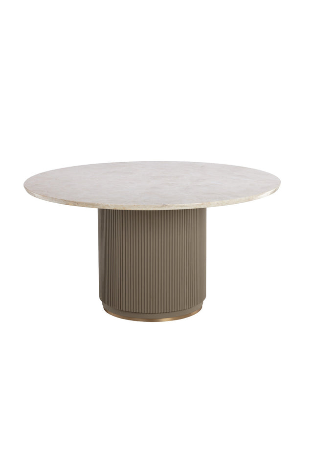Modern European furniture - Taupe Leather Look Dining Table  - www.oroa.com