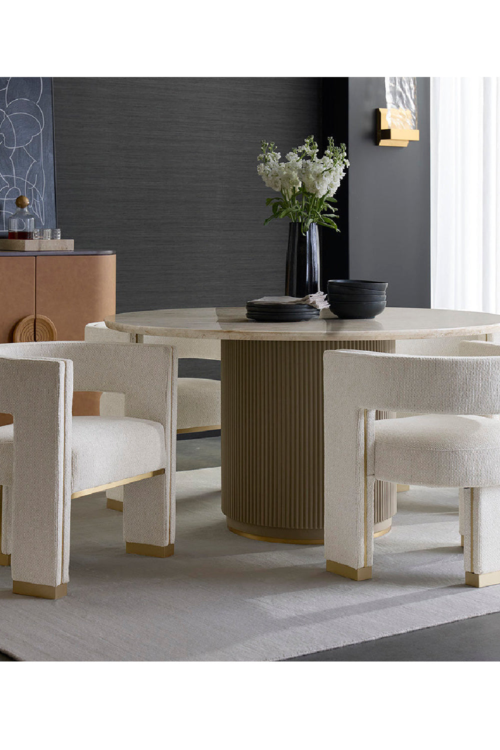   Modern European furniture - Taupe Leather Look Dining Table  - www.oroa.com | Oroa.com