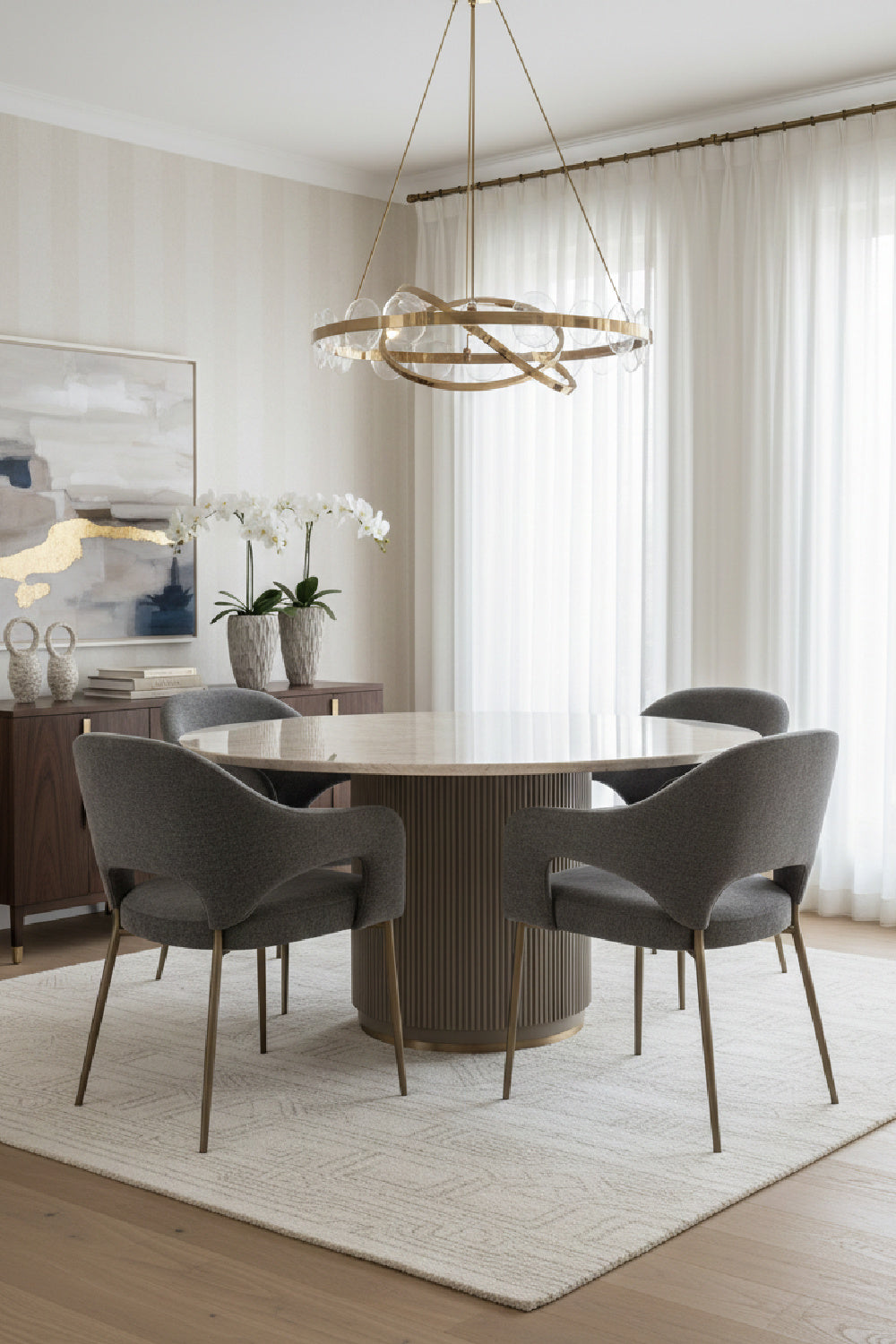   Modern European furniture - Taupe Leather Look Dining Table  - www.oroa.com | Oroa.com