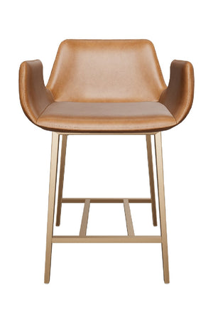 Modern European furniture - Leather-Look Channeled Arm Counter Stool - www.oroa.com
