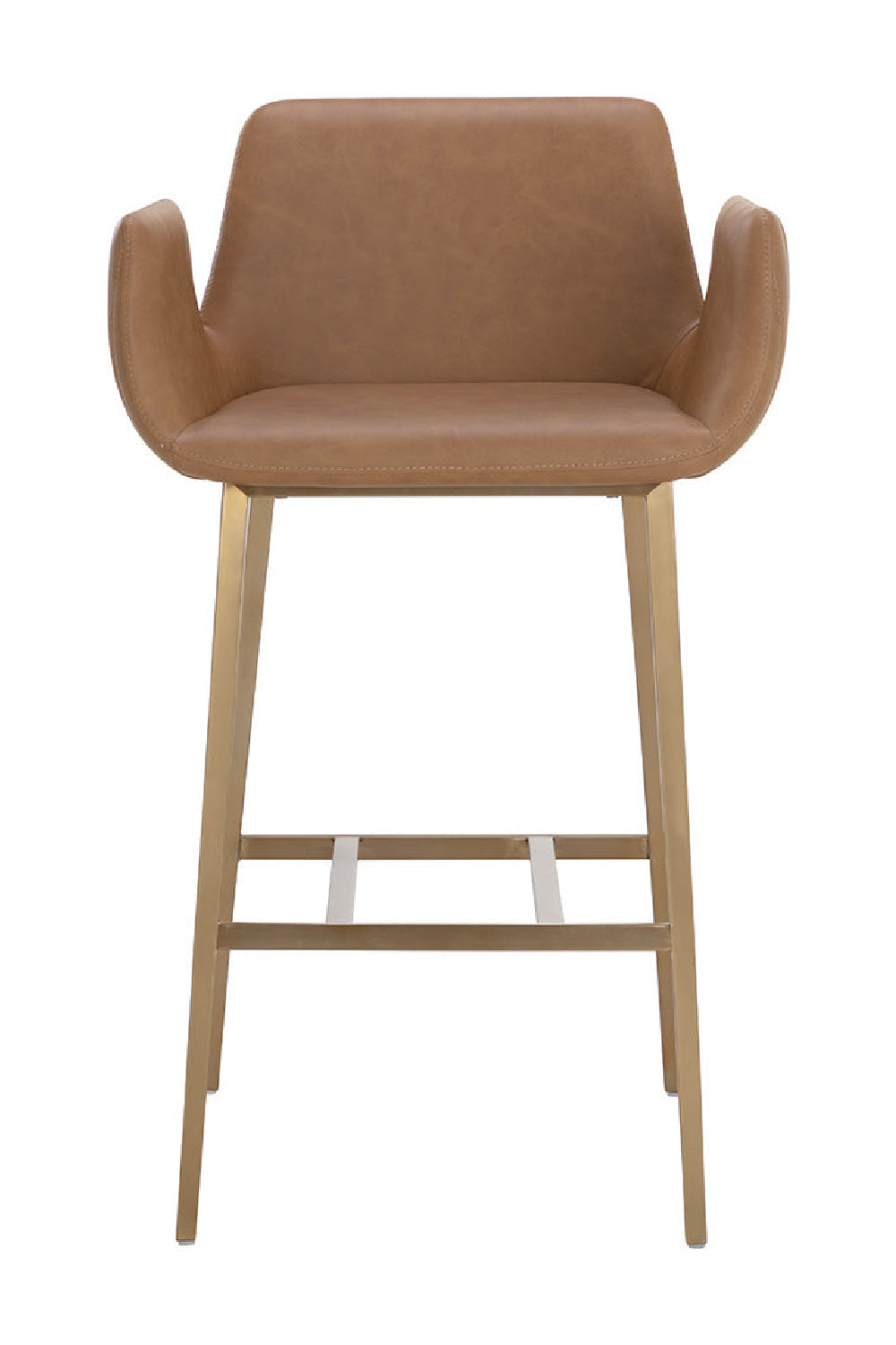 Modern European furniture - Leather-Look Channeled Arm Bar Stool - www.oroa.com