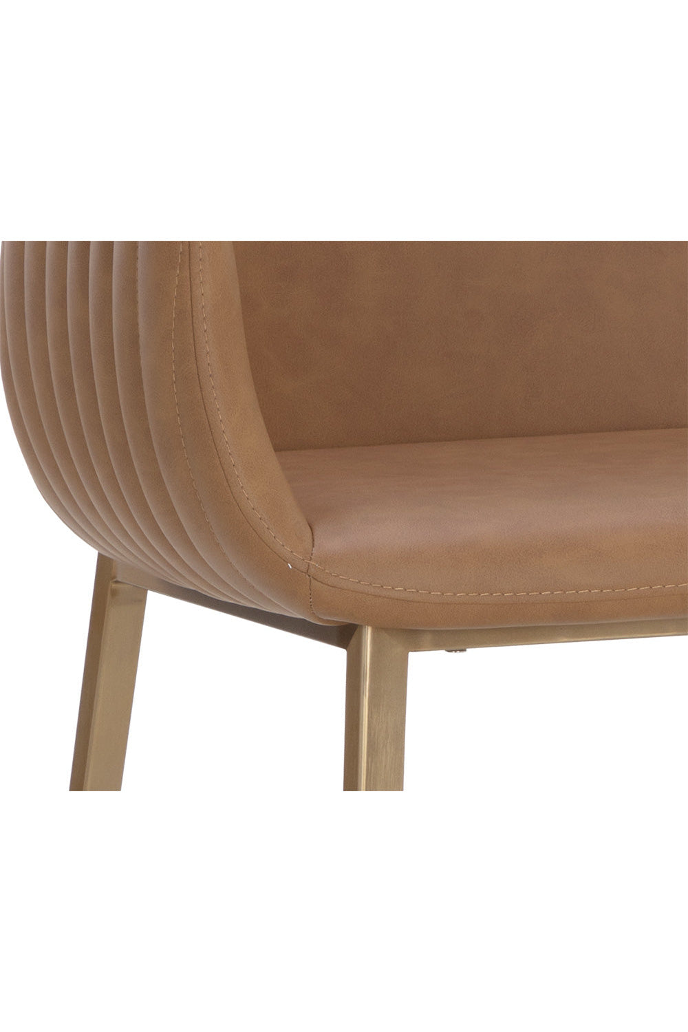 Modern European furniture - Leather-Look Channeled Arm Bar Stool - www.oroa.com