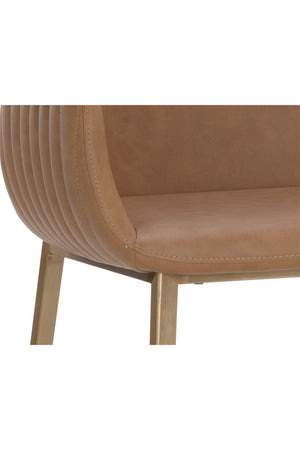 Modern European furniture - Leather-Look Channeled Arm Bar Stool - www.oroa.com