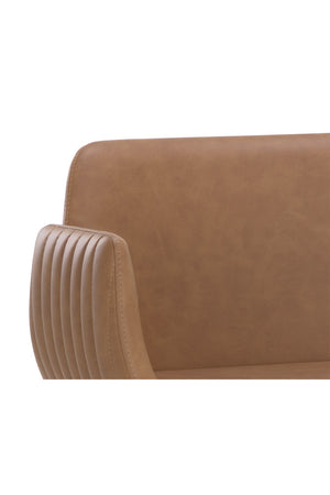 Modern European furniture - Leather-Look Channeled Arm Bar Stool - www.oroa.com