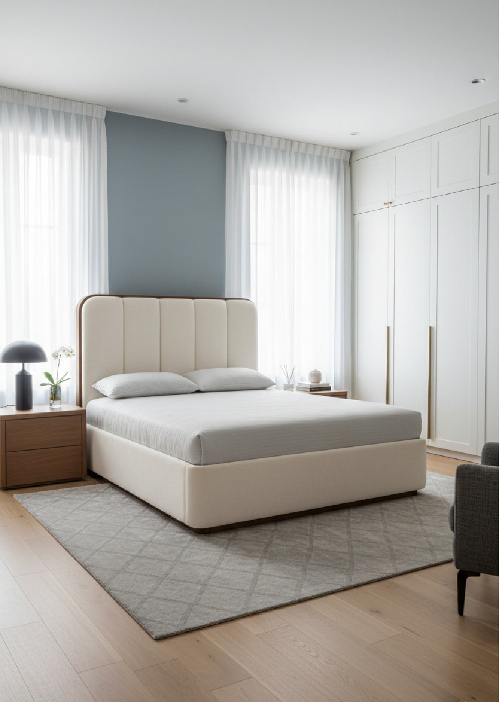 Modern European furniture - Channel Tufted Bed - www.oroa.com