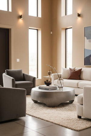 Modern European furniture - Round Indoor/Outdoor Coffee Table with Open Arches - www.oroa.com