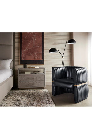 Modern European furniture - Leather Channeled Lounge Chair - www.oroa.com
