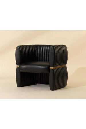 Modern European furniture - Leather Channeled Lounge Chair - www.oroa.com