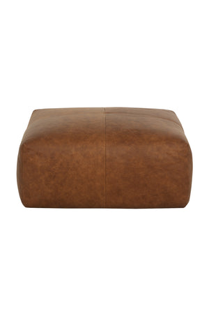 Modern European furniture - Brown Leather Square Ottoman - www.oroa.com