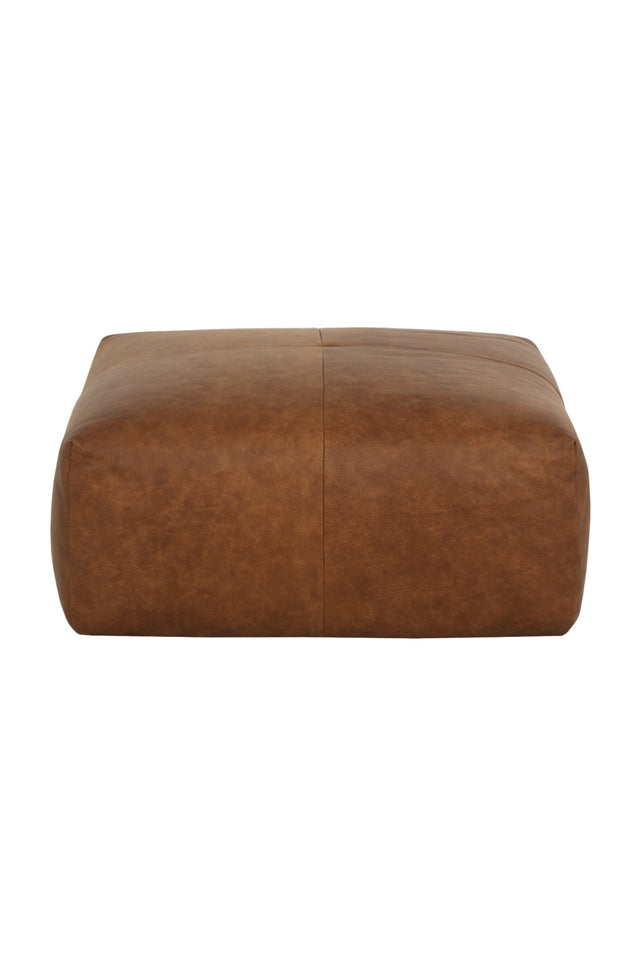 Modern European furniture - Brown Leather Square Ottoman - www.oroa.com