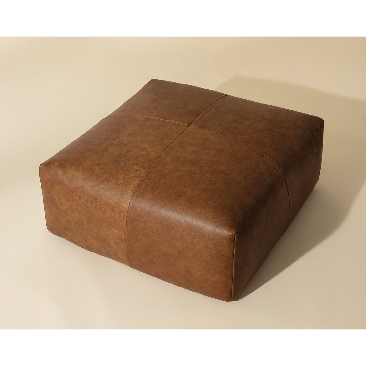 Modern European furniture - Brown Leather Square Ottoman - www.oroa.com
