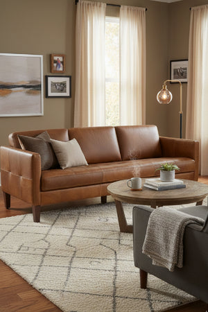 Modern European furniture - Brown Italian Leather Sofa - www.oroa.com