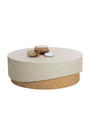 Modern European furniture - Cream Concrete Indoor/Outdoor Coffee Table - www.oroa.com