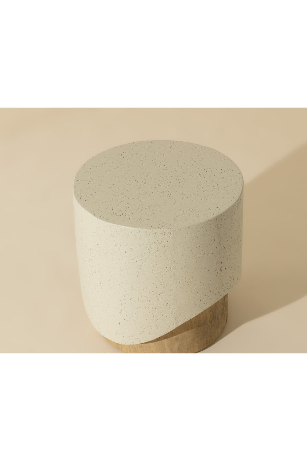 Modern European furniture - Cream Cylindrical Indoor/Outdoor End Table - www.oroa.com