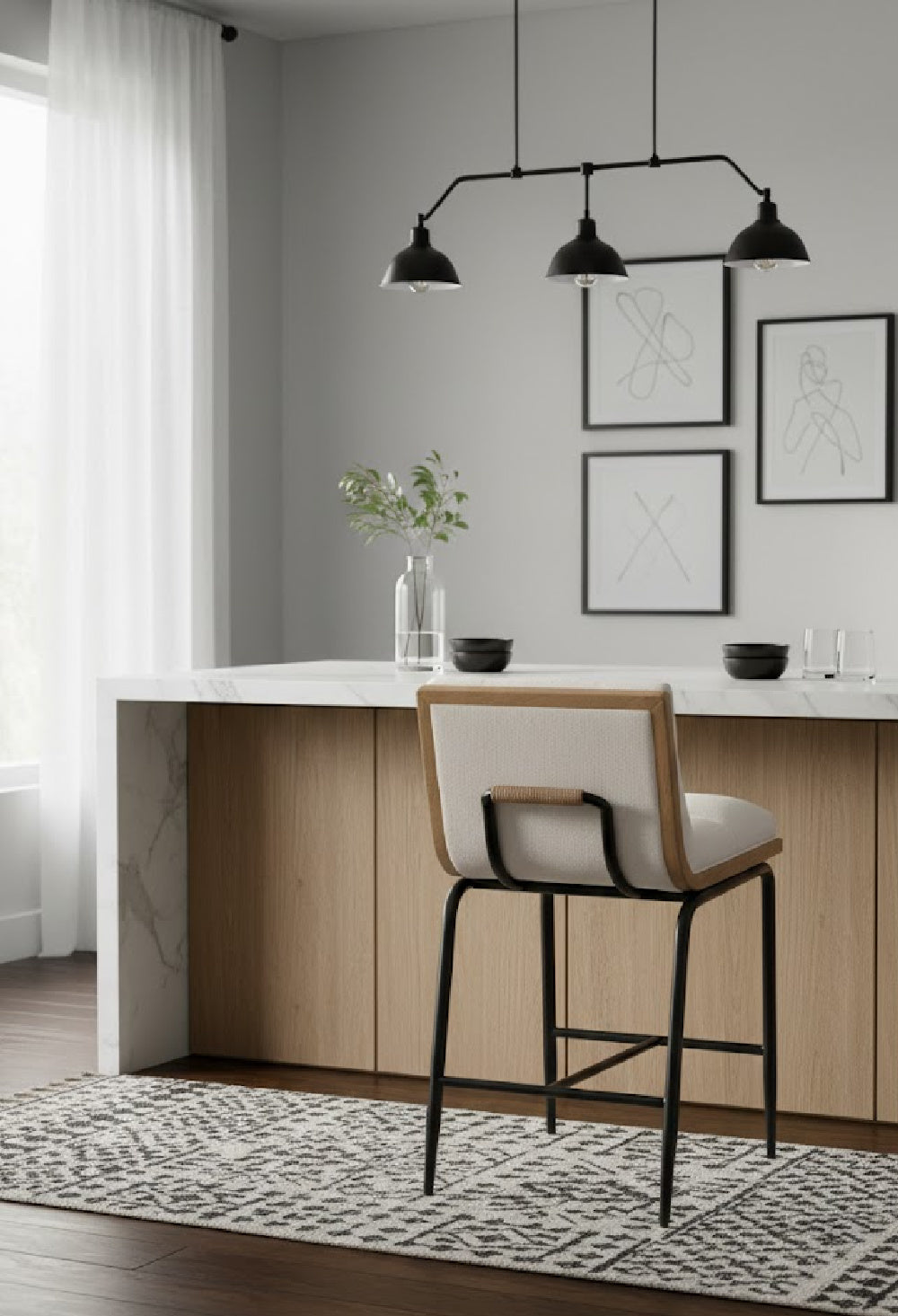 Modern European furniture - White Muslin Counter Stool - www.oroa.com