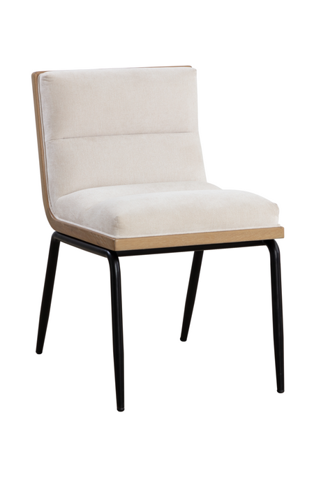 Modern European furniture - Channeled White Muslin Dining Chairs (2) - www.oroa.com