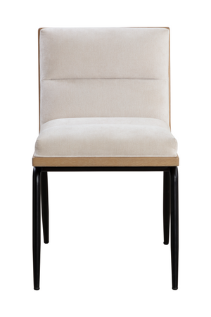   Modern European furniture - Channeled White Muslin Dining Chairs (2) - www.oroa.com | Oroa.com