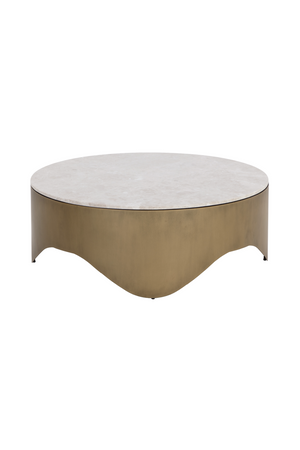 Modern European furniture - Wavy Antique Brass Coffee Table - www.oroa.com