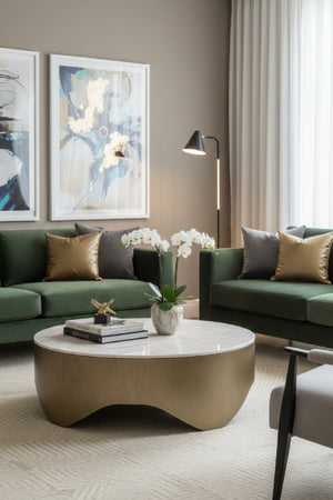 Modern European furniture - Wavy Antique Brass Coffee Table - www.oroa.com