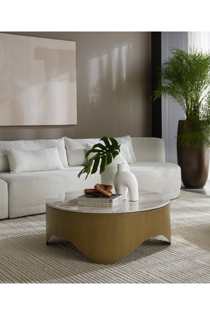 Modern European furniture - Wavy Antique Brass Coffee Table - www.oroa.com