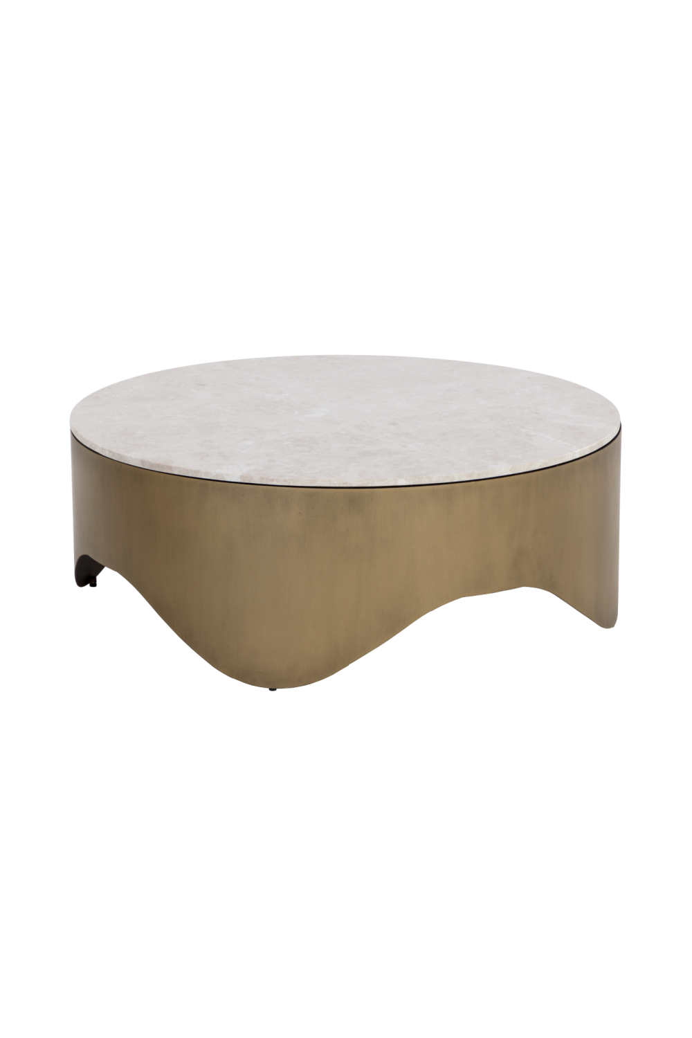 Modern European furniture - Wavy Antique Brass Coffee Table - www.oroa.com