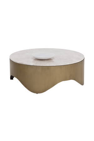 Modern European furniture - Wavy Antique Brass Coffee Table - www.oroa.com