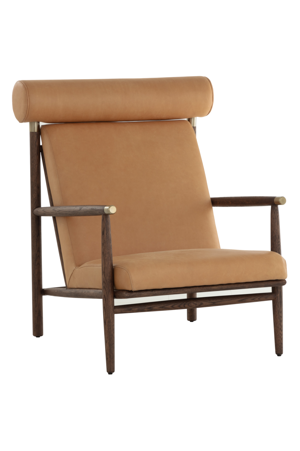 Modern European furniture - Oak Framed Leather Lounge Chair - www.oroa.com