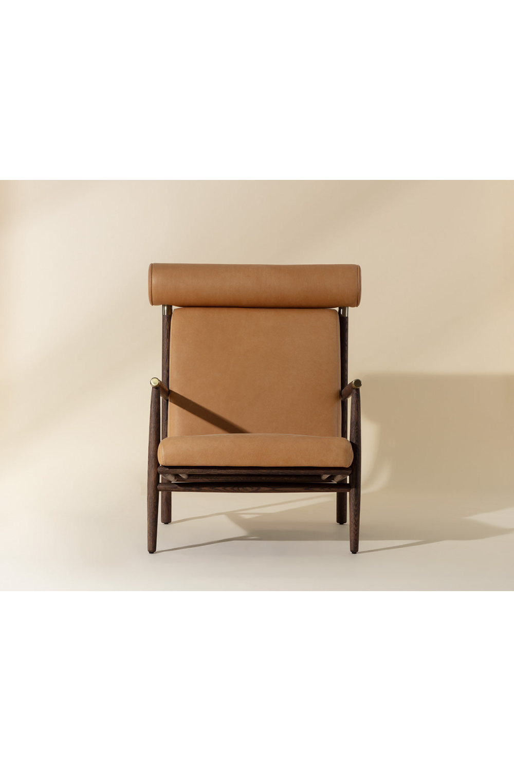 Modern European furniture - Oak Framed Leather Lounge Chair - www.oroa.com
