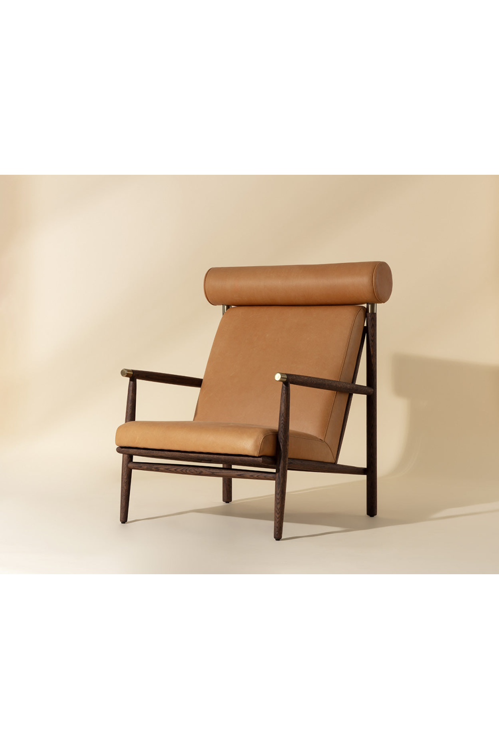 Modern European furniture - Oak Framed Leather Lounge Chair - www.oroa.com