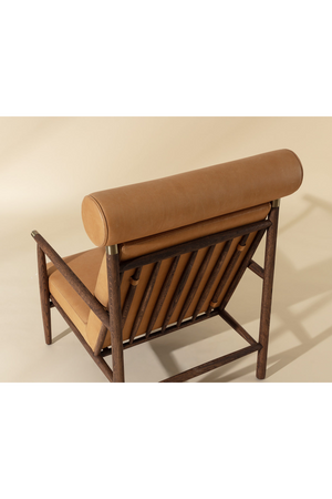 Modern European furniture - Oak Framed Leather Lounge Chair - www.oroa.com