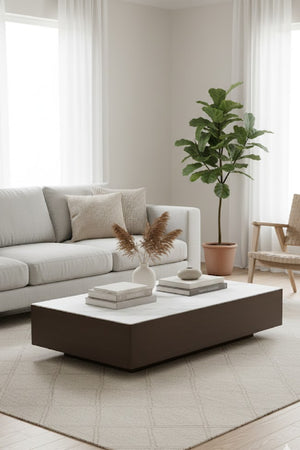   Modern European furniture - Bronze Framed Ceramic Coffee Table - www.oroa.com | Oroa.com