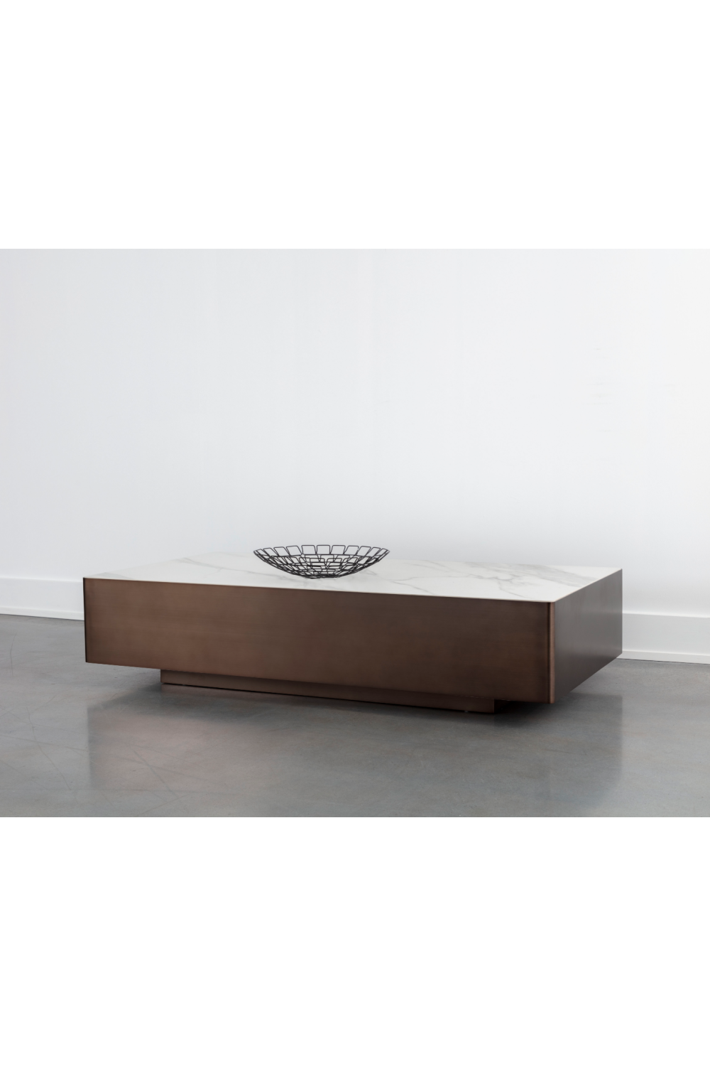   Modern European furniture - Bronze Framed Ceramic Coffee Table - www.oroa.com | Oroa.com