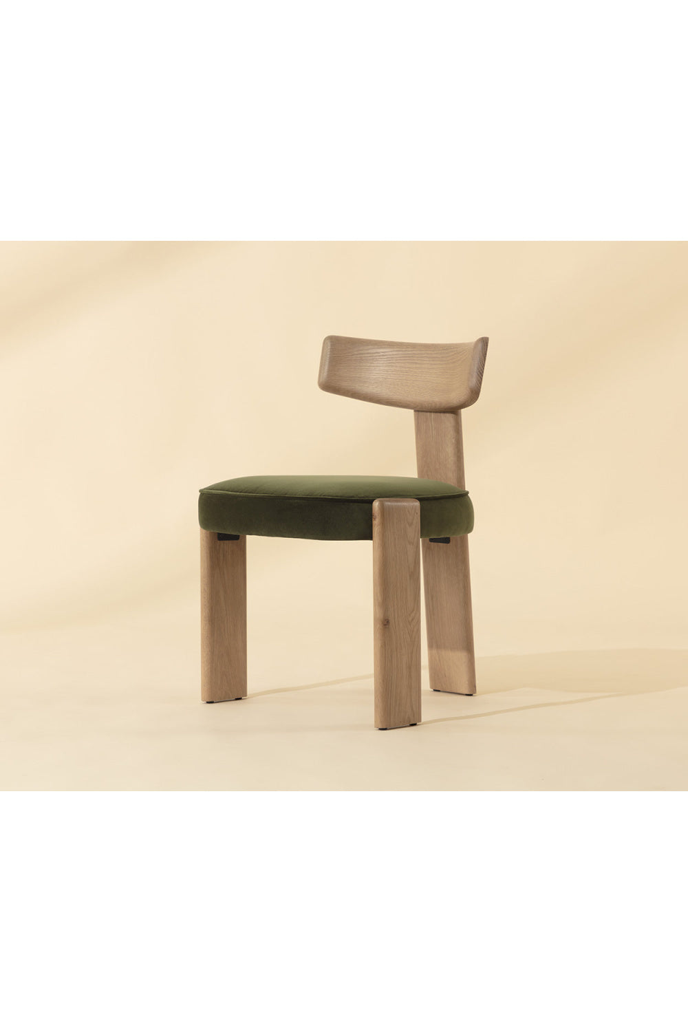 Modern European furniture - Oak Framed 3-Legged Dining Chairs (2) - www.oroa.com
