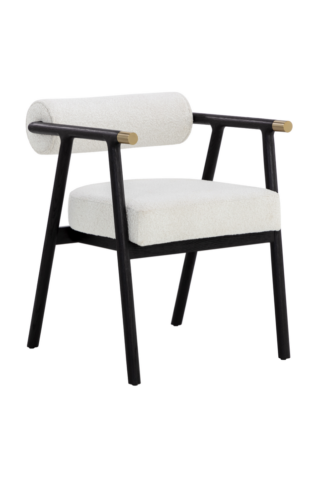 Modern European furniture - White Boucle Dining Armchair - www.oroa.com