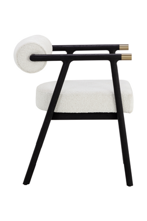   Modern European furniture - White Boucle Dining Armchair - www.oroa.com | Oroa.com