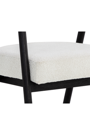   Modern European furniture - White Boucle Dining Armchair - www.oroa.com | Oroa.com