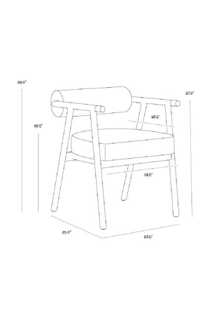Modern European furniture - Brown Leather Dining Armchair - www.oroa.com