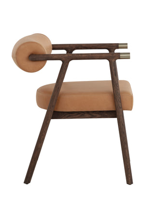 Modern European furniture - Brown Leather Dining Armchair - www.oroa.com