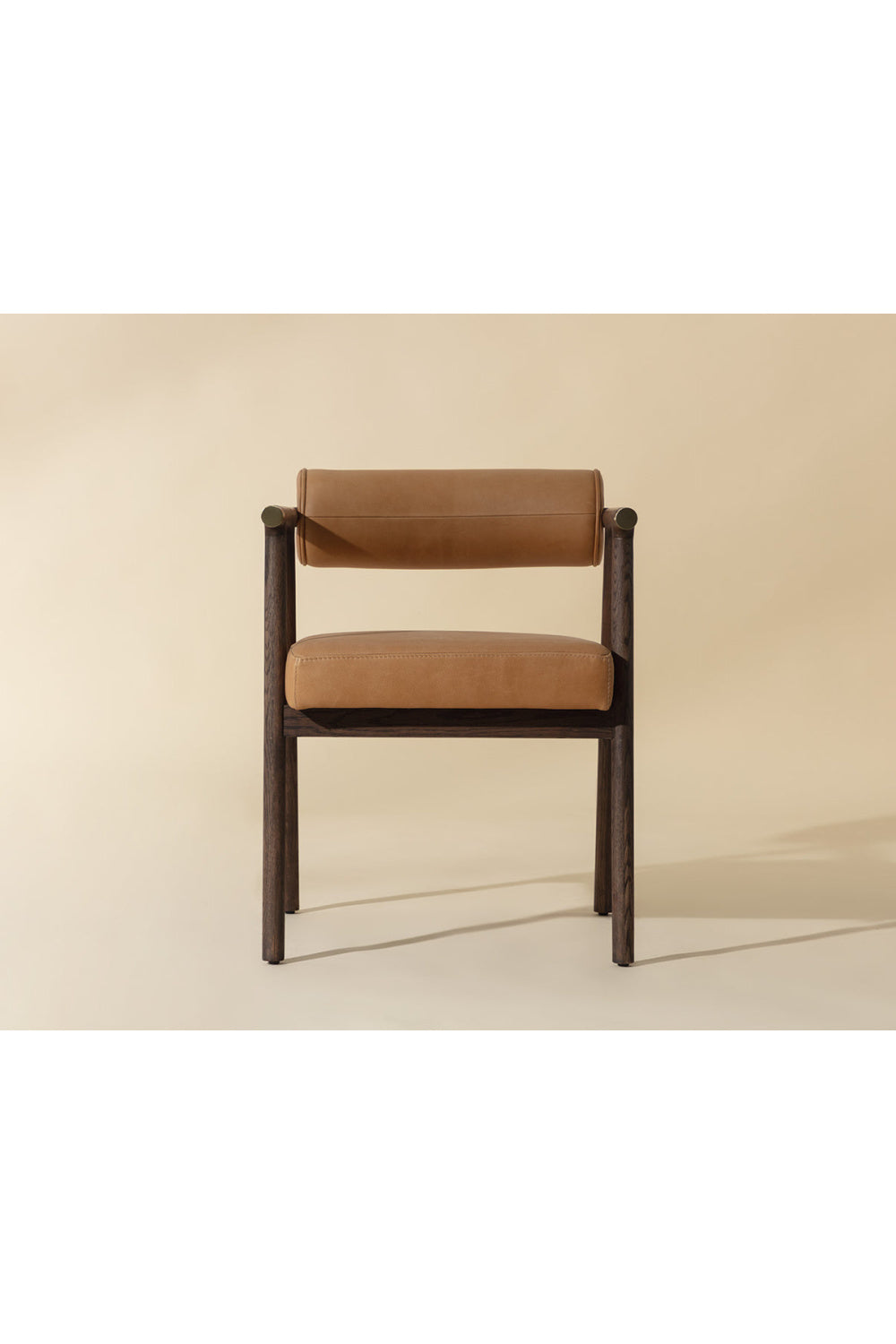 Modern European furniture - Brown Leather Dining Armchair - www.oroa.com
