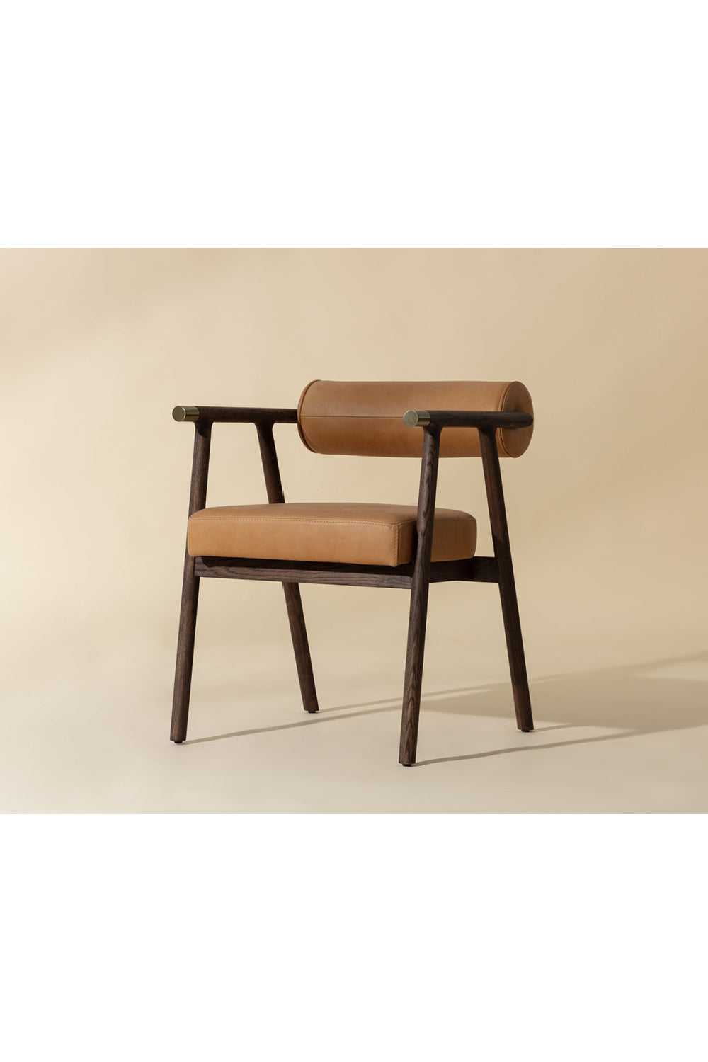 Modern European furniture - Brown Leather Dining Armchair - www.oroa.com