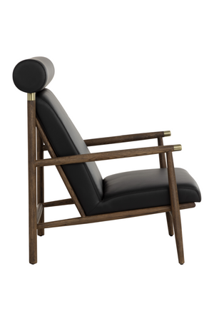 Modern European furniture - Oak Framed Leather Lounge Chair - www.oroa.com
