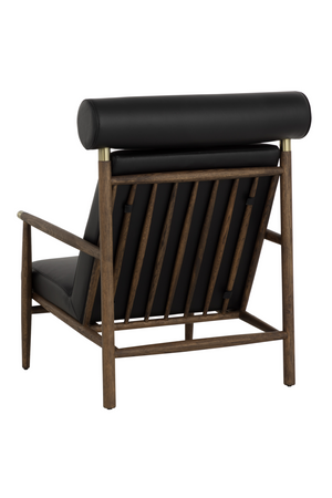Modern European furniture - Oak Framed Leather Lounge Chair - www.oroa.com