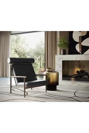 Modern European furniture - Oak Framed Leather Lounge Chair - www.oroa.com