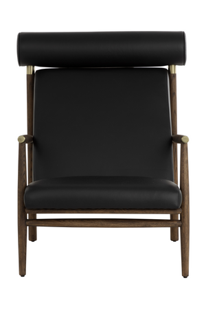 Modern European furniture - Oak Framed Leather Lounge Chair - www.oroa.com