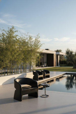 Modern European furniture - Black Indoor/Outdoor Lounge Chair - www.oroa.com