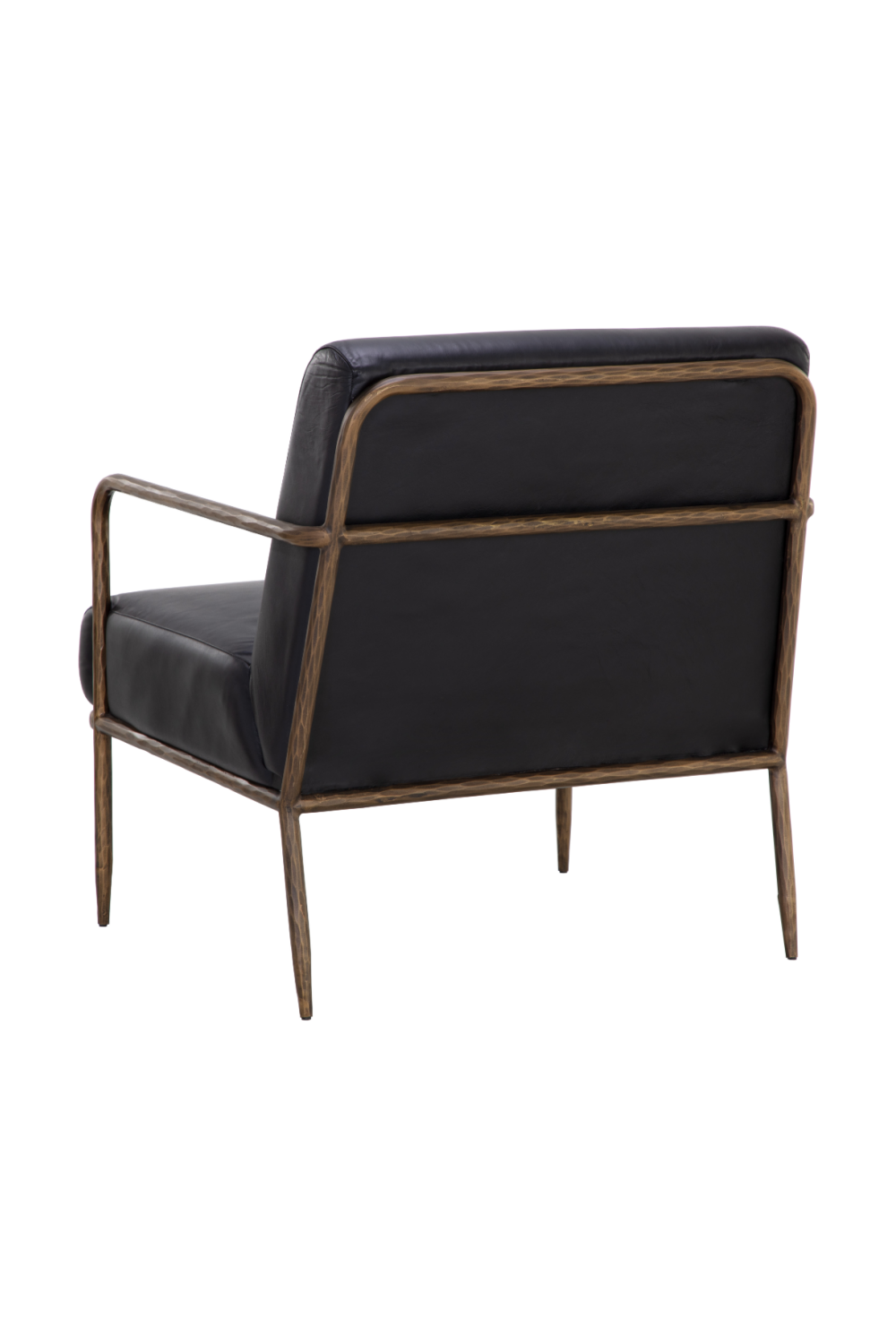 Modern European furniture - Hammered Brass Leather Lounge Chair - www.oroa.com