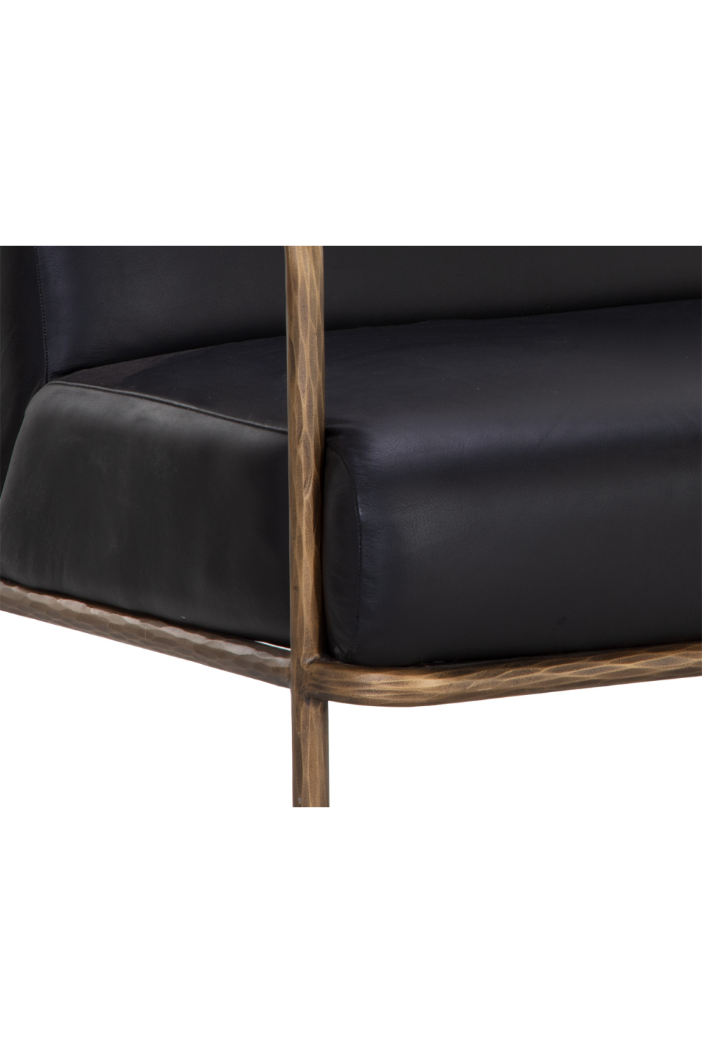 Modern European furniture - Hammered Brass Leather Lounge Chair - www.oroa.com
