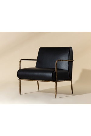 Modern European furniture - Hammered Brass Leather Lounge Chair - www.oroa.com